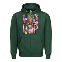 Sports Green Hip hop Easter Girl Easter Day Zipper Hoodie - HowdyJamesFarm
