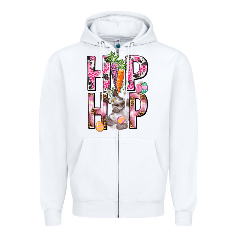 Hip Hop Easter Girl Easter Day Zipper Hoodie by HowdyJamesFarm | Teevron