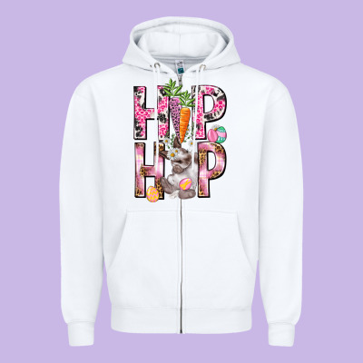 Hip Hop Easter Girl Easter Day Zipper Hoodie Designed By Howdyjamesfarm