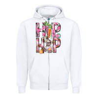 White Hip hop Easter Girl Easter Day Zipper Hoodie - HowdyJamesFarm