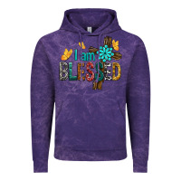 Cloud Purple I Am Blessed Cross Vintage Hoodie - BundleAndBundleShop