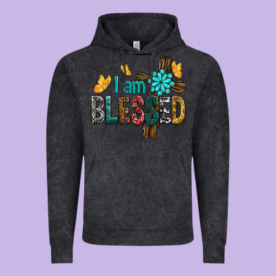 I Am Blessed Cross Vintage Hoodie Designed By Bundleandbundleshop