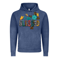 Vintage Denim I Am Blessed Cross Vintage Hoodie - BundleAndBundleShop