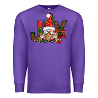 Purple joy christmas with gnome bbs Premium Sweatshirt - BundleAndBundleShop