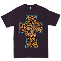 Plum leopard sunflower cross Premium Tee - JahusDesignShop