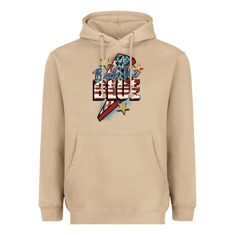 Back The Blue Heavyweight Hoodie by FaDigitalArtStudio | Teevron