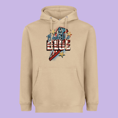 Back The Blue Heavyweight Hoodie Designed By Fadigitalartstudio