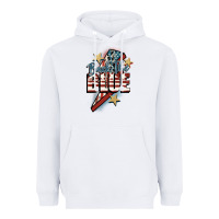 White Back the blue Heavyweight Hoodie - FaDigitalArtStudio