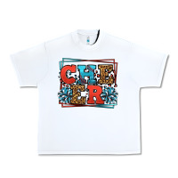 White Cheer Baseball stitchs Urban Heavy Tee - LillyAllenDesigns