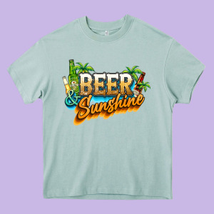 Beer And Sunshine Heavy Core Tee Designed By Nancycooperartshop