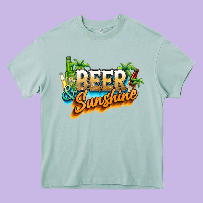Beer And Sunshine Heavy Core Tee Designed By Nancycooperartshop