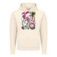 Vintage Artic Pink Christmas Breast Cancer Ribbon Baseball Vintage Hoodie - BundleAndBundleShop