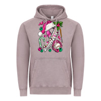 Vintage Zinc Pink Christmas Breast Cancer Ribbon Baseball Vintage Hoodie - BundleAndBundleShop