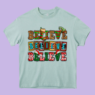 Believe Believe Believe Heavy Core Tee Designed By Adodesignshop