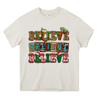 Cream believe believe believe Heavy Core Tee - AdoDesignShop