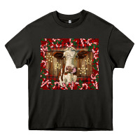 Asphalt christmas heifer with candy canes Heavy Core Tee - BarkalooDesign
