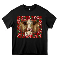Black christmas heifer with candy canes Heavy Core Tee - BarkalooDesign