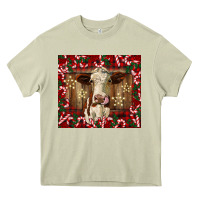 Mossy christmas heifer with candy canes Heavy Core Tee - BarkalooDesign