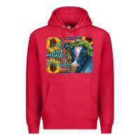 Cardinal Cow Serape Just a Little Moody Premium Hoodie - CowCowDesign