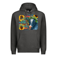 Charcoal Heather Cow Serape Just a Little Moody Premium Hoodie - CowCowDesign
