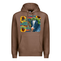 Chestnut Cow Serape Just a Little Moody Premium Hoodie - CowCowDesign