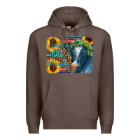 Coffee Cow Serape Just a Little Moody Premium Hoodie - CowCowDesign