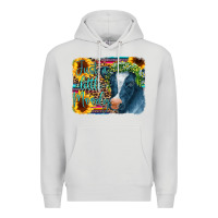 Dove Grey Cow Serape Just a Little Moody Premium Hoodie - CowCowDesign