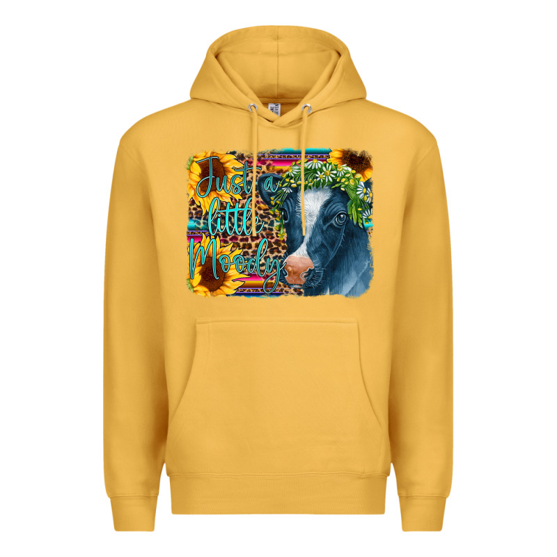 Cow Serape Just A Little Moody Premium Hoodie by CowCowDesign | Teevron