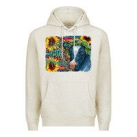 Oatmeal Heather Cow Serape Just a Little Moody Premium Hoodie - CowCowDesign