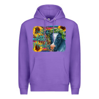 Purple Cow Serape Just a Little Moody Premium Hoodie - CowCowDesign