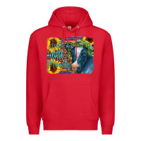 Red Cow Serape Just a Little Moody Premium Hoodie - CowCowDesign
