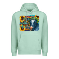 Seafoam Cow Serape Just a Little Moody Premium Hoodie - CowCowDesign