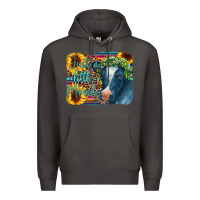 Smoke Cow Serape Just a Little Moody Premium Hoodie - CowCowDesign
