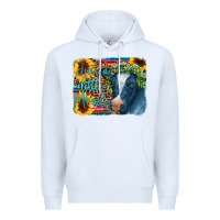 White Cow Serape Just a Little Moody Premium Hoodie - CowCowDesign