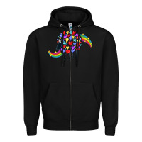 Black Rainbow sheep Zipper Hoodie - CowGirlArtShop