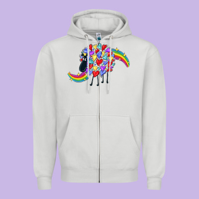 Rainbow Sheep Zipper Hoodie Designed By Cowgirlartshop