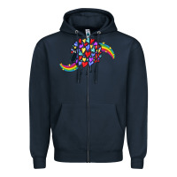 Navy Rainbow sheep Zipper Hoodie - CowGirlArtShop