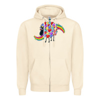 Sandshell Rainbow sheep Zipper Hoodie - CowGirlArtShop