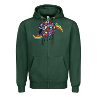 Sports Green Rainbow sheep Zipper Hoodie - CowGirlArtShop