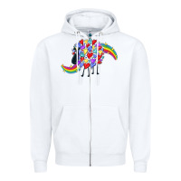 White Rainbow sheep Zipper Hoodie - CowGirlArtShop