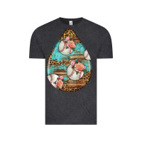 Vintage Black american football and western roses teardrop Vintage Tee - BundleAndBundleShop