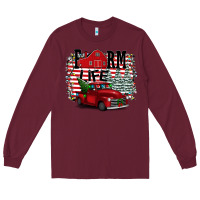 Burgundy Farm Life Christmas Long Sleeve Tee - Bettercallsaul