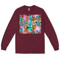 Burgundy western mama Long Sleeve Tee - RanaPortraitStore