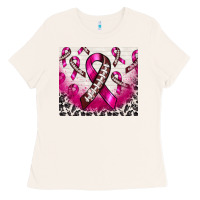 Bone breast cancer american football ribbon Ladies Tee - NancyCooperArtShop