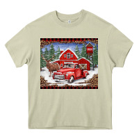 Christmas Farm Reindeer And Truck Heavy Core Tee | Teevron