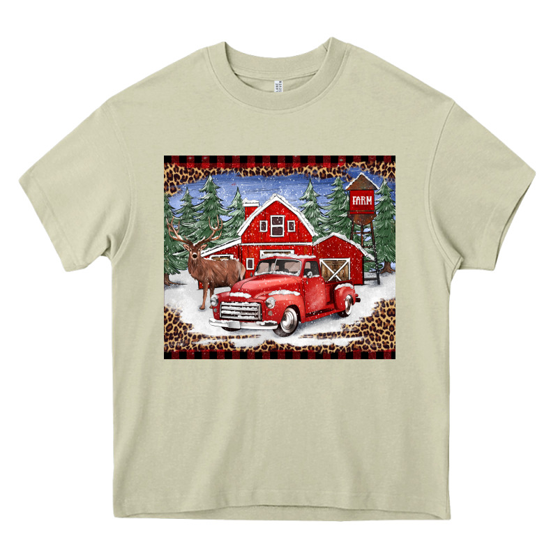 Christmas Farm Reindeer And Truck Heavy Core Tee by BarkalooDesign | Teevron