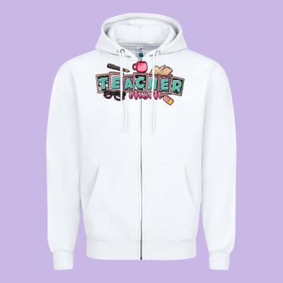 Teacher Mom Zipper Hoodie Designed By Cowgirlartshop