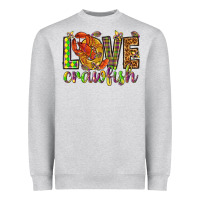 Heather Grey Mardi Gras love crawfish Heavyweight Sweatshirt - NancyCooperArtShop