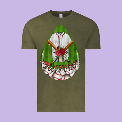 Baseball And Western Roses Teardrop  2 Vintage Tee Designed By Bundleandbundleshop