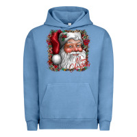 Pigment Pebble Blue merry Christmas santa Urban Hoodie - CowhideDigitalArt